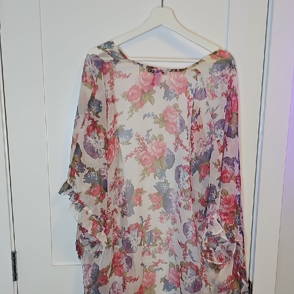 Betsey Johnson Pink and Blue Floral Top - Picture 6 of 7